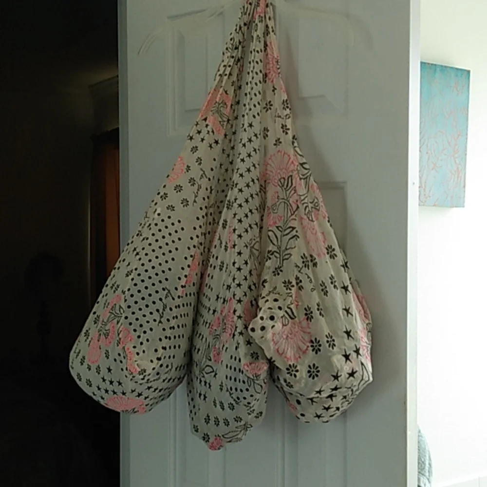 Free People Cloth Linen Purse Tote Shoulder Bag